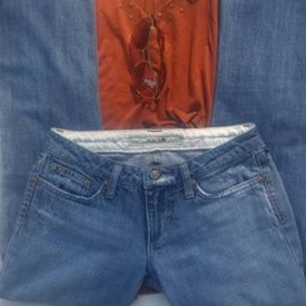 Joe's Jeans "Simne" Pink Thread Distressed Bootcut